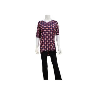 LuLaRoe Irma Women's Red/White/Blue High-Lo Shirt Diamond pattern Size: XS, New
